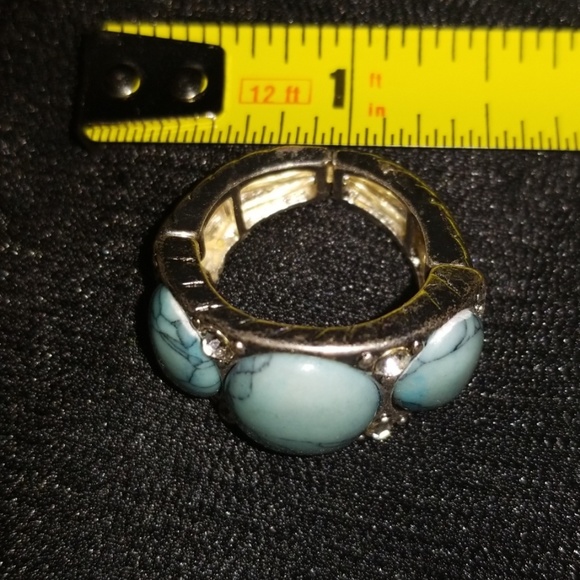 Chunky Silver Tone Stretch Ring - Picture 6 of 8